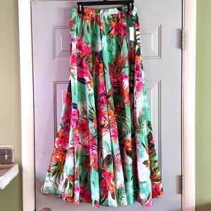 🌺 Tropical Print Chiffon Maxi Skirt NWT 🌺